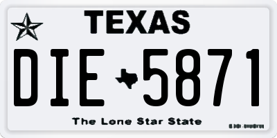 TX license plate DIE5871