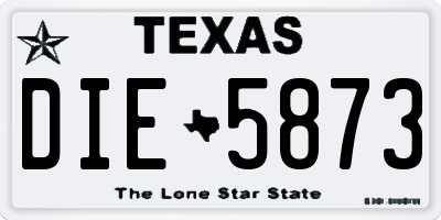 TX license plate DIE5873