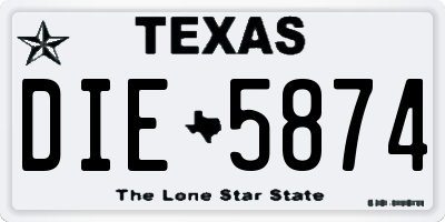 TX license plate DIE5874
