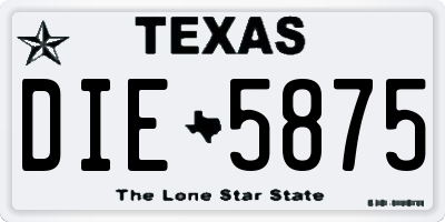 TX license plate DIE5875