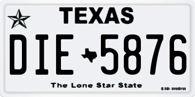 TX license plate DIE5876