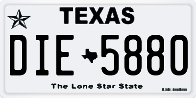 TX license plate DIE5880