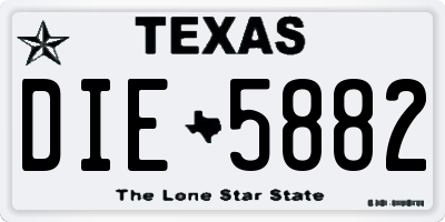 TX license plate DIE5882