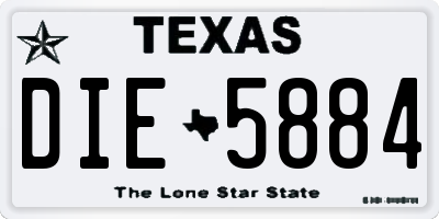 TX license plate DIE5884