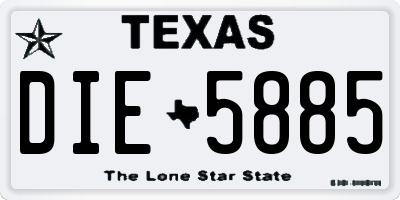 TX license plate DIE5885