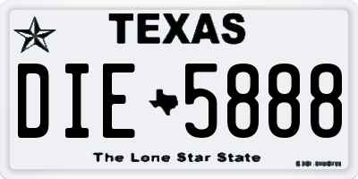 TX license plate DIE5888