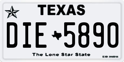TX license plate DIE5890