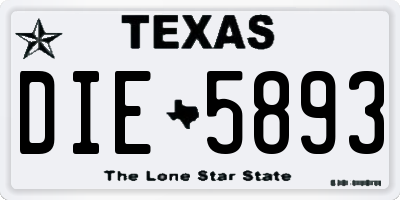 TX license plate DIE5893