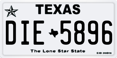 TX license plate DIE5896