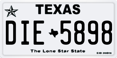 TX license plate DIE5898