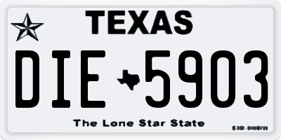 TX license plate DIE5903