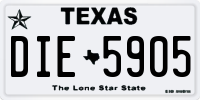 TX license plate DIE5905