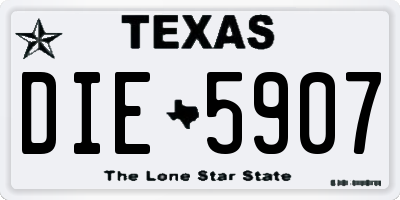 TX license plate DIE5907