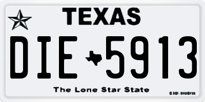 TX license plate DIE5913