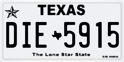 TX license plate DIE5915