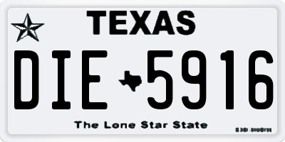 TX license plate DIE5916