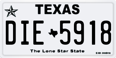 TX license plate DIE5918