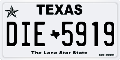 TX license plate DIE5919