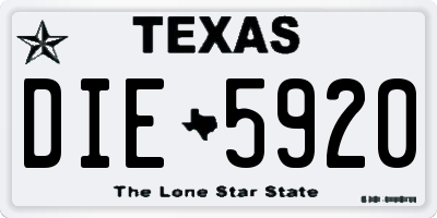 TX license plate DIE5920