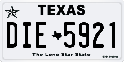 TX license plate DIE5921