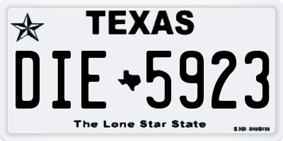 TX license plate DIE5923