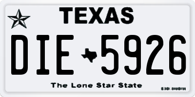 TX license plate DIE5926