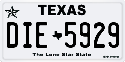 TX license plate DIE5929