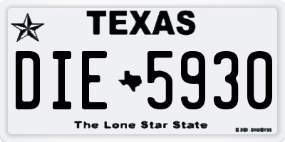 TX license plate DIE5930