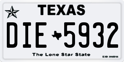TX license plate DIE5932
