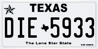 TX license plate DIE5933