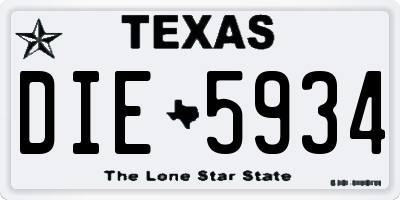 TX license plate DIE5934