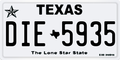 TX license plate DIE5935