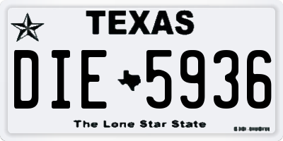 TX license plate DIE5936