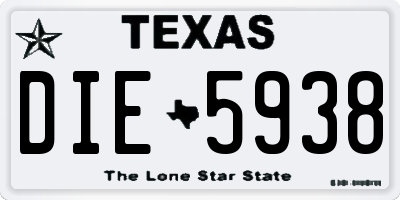 TX license plate DIE5938