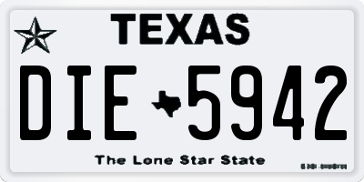 TX license plate DIE5942
