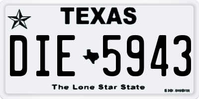 TX license plate DIE5943