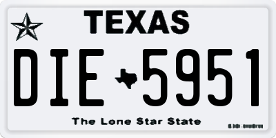 TX license plate DIE5951