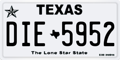 TX license plate DIE5952