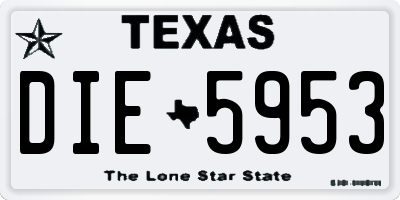 TX license plate DIE5953