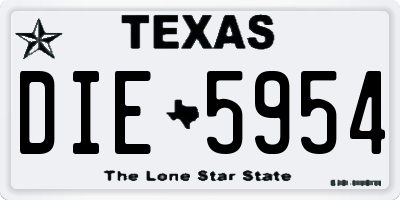 TX license plate DIE5954
