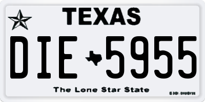 TX license plate DIE5955