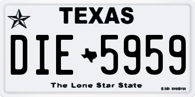 TX license plate DIE5959