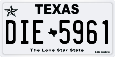 TX license plate DIE5961