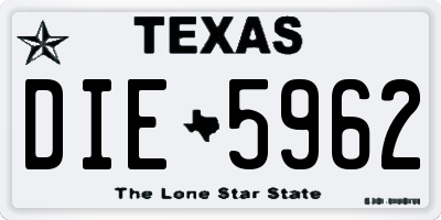 TX license plate DIE5962