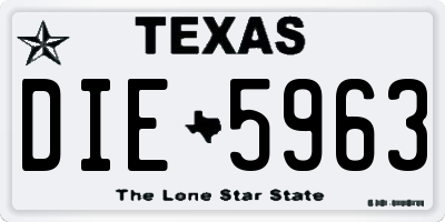 TX license plate DIE5963