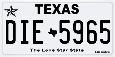 TX license plate DIE5965