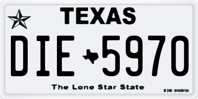 TX license plate DIE5970
