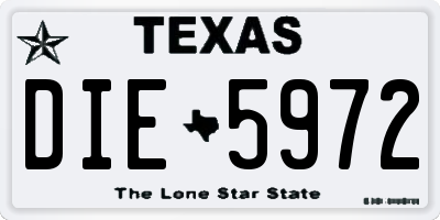 TX license plate DIE5972