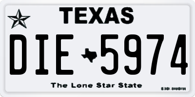 TX license plate DIE5974