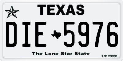 TX license plate DIE5976